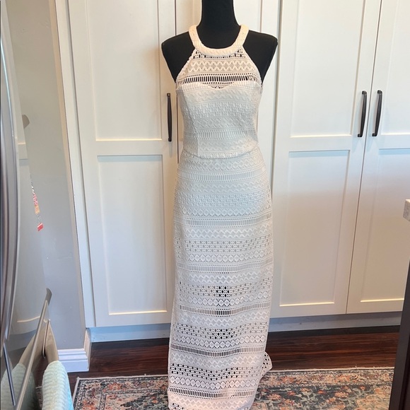 Guess Ivory Crochet Maxi Dress - Picture 1 of 12